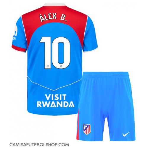 Camisa de time de futebol Atletico Madrid Alex Baena #10 Replicas 3º Equipamento Infantil 2025-26 Manga Curta (+ Calças curtas)